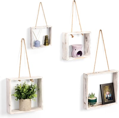 Unyqoos ® Stijlvolle Set van 4 Wandplanken voor Diverse Ruimtes in Huis