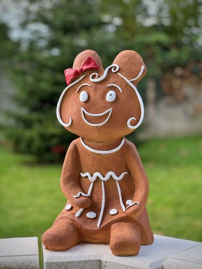 Peperkoek popje 43 cm hoog - polyester - polystone - beeld - tuinbeeld - hoogkwalitatieve kunststof - decoratiefiguur interieur - accessoire - voor binnen - cadeau - geschenk