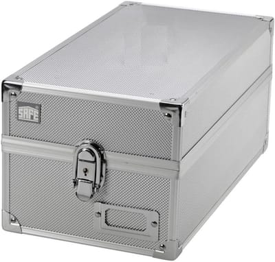 Verzamelkoffer Aluminium - Opbergkoffer Munten - Collectie Presenteren - Afneembaar Deksel & Slot - 35D x 18.5W x 15.8H cm