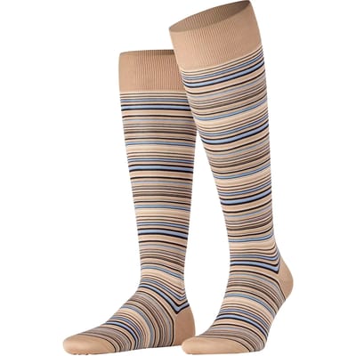 FALKE Microblock fijn elegant heldere kleuren katoen kniekousen heren bruin - maat 39-40