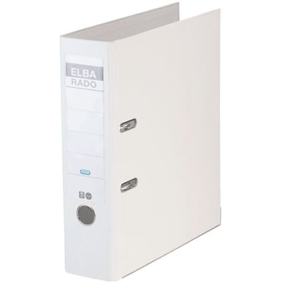 Elba Ordner Rado brillant DIN A4 Rugbreedte: 80 mm Wit 2 beugels 100022618