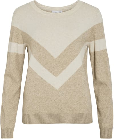 VILA - VIRIL O-NECK L/S DETAIL KNIT TOP - NOOS - Dames - Gebreide truien