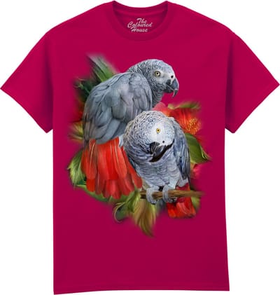 Grijze Roodstaart Papegaai African Greys The Coloured House T-shirt M