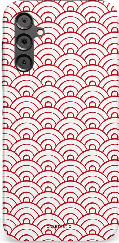 Casetastic Hoesje Geschikt voor Samsung A14 (5G/4G) - Stijlvolle Beschermende Duo-layer Case - Golfjes