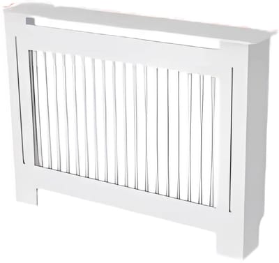 Radiatorombouw - 111x92 cm - Ombouw rooster - Verticale panelen - MDF - Stijlvol - Wit