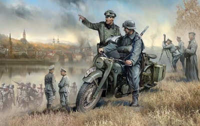 Zvezda Modelbouwpakket Militaire voertuigen - 3632 German R12 Heavy Motorcycle Single Plastic - 1:35 - Modelbouw