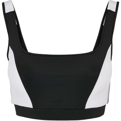 Urban Classics - Color Block SportBH - S - Zwart/Wit