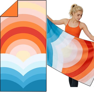 Strandhanddoek - Lichtgewicht Strandlaken Beach - 160 x 80 cm - Hoogwaardig Beach towel - Pool towel - Sneldrogend Badhanddoek - Bath towel - Travel towel - Badlaken - Ideaal voor Strand, Sauna, Zwembad, Vakantie en Sport - Cadeau voor vrouw