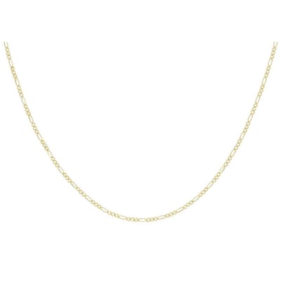 Lucardi Dames Ketting figaro diamond cut - 9 karaat - Ketting - Cadeau - 60 cm - Geelgoud