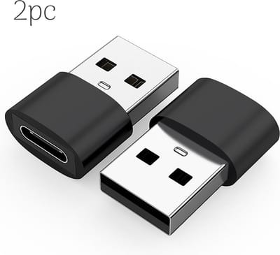 2 set - USB-A naar USB-C Adapter - Converter - 480Mbps - Zwart - USB