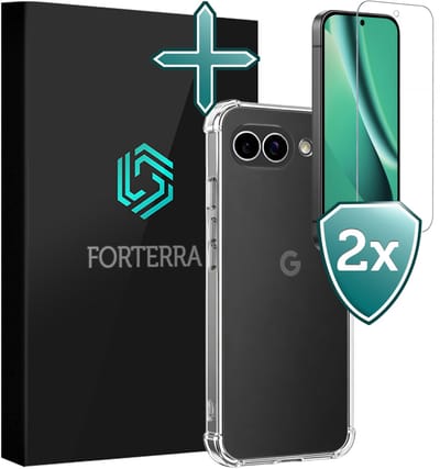 Hoesje Met Screenprotector - 2 stuks - Geschikt voor Google Pixel 10a - Sterk & Shockproof - Back Cover - Siliconen Case - Telefoon Hoes - Shock Proof - Transparant
