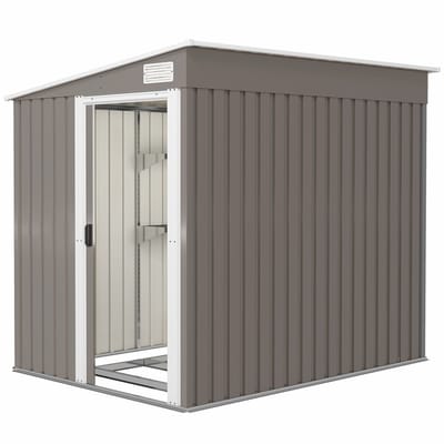 Outsunny tuinhuis - met lessenaarsdak - schuifdeur - lichtgrijs