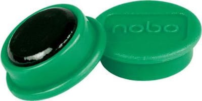 Nobo Magnetische Whiteboard Magneten, pak van 10 stuks, 13mm Gekleurde Magneten Groen
