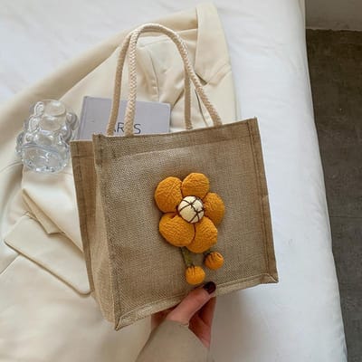 Leuke Linnen Studenten Draag Rijstzakken voor Vrouwen Ins Fris en Fris Werk Woon-werkverkeer Naar Winkel Lunchboxen en Kleine Tassen voor Hand gray
