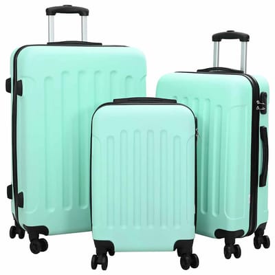 vidaXL - Koffer - met - slot - 3 - st - Muntgroen - 50 - x - 31 - x - 78 - cm - ABS - Kunststof