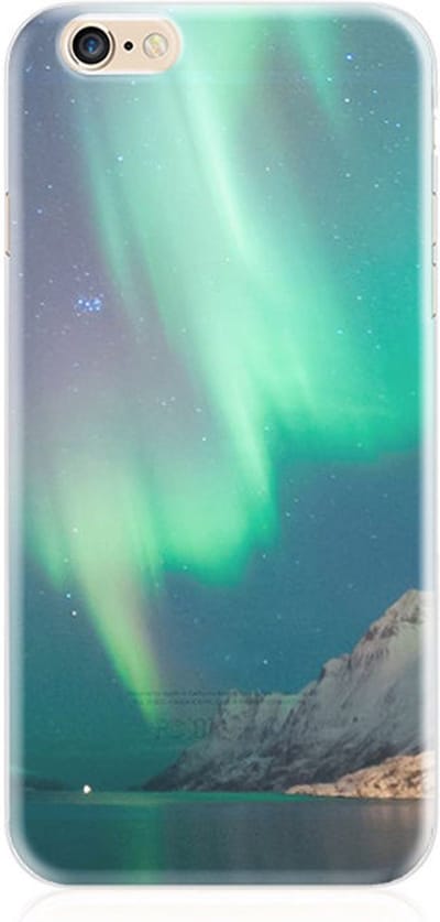 Peachy Poollicht TPU hoesje geschikt voor iPhone 6 Plus 6s Plus Noorderlicht case cover Groen Wit