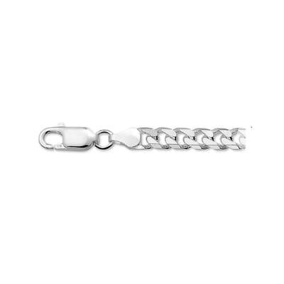 YO&NO - Ketting - Zilver - Gourmet - 6,0mm - 50cm -  Heren -  Gerhodineerd - Zilver 925