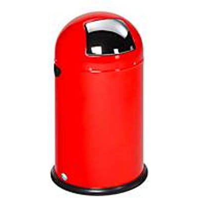 VAR afvalbak, 22 liter, stalen binnenemmer, metalen handvat, rood