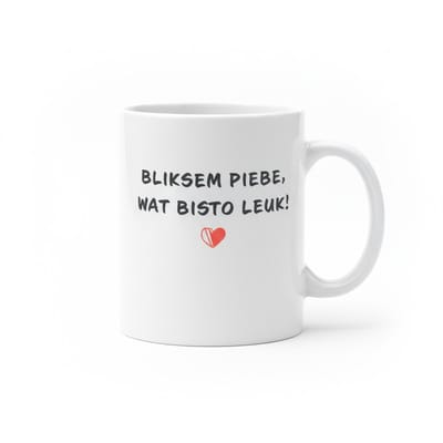 Bliksem Piebe Wat Bisto Leuk Mok – Lieve Friese Compliment Quote – 330 ml Keramische Koffiemok Cadeau