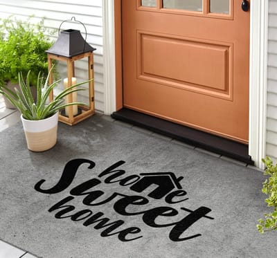 Coloray Buiten Deurmat - Grijs Buiten Deurmat - Sweet Home Beton Wasbare Buitenmat - Buiten Decoratie Idee - Vuilvangmat Voor Nat Weer - Antislip Entreemat Voor Terras - 150x100 cm