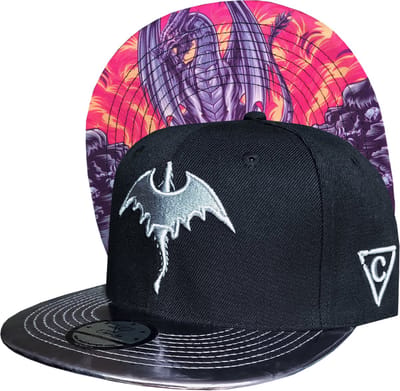 Capiche® Snapback Pet Heren – Zwarte Draak – Zwart & Metallic Antraciet – Verstelbaar met Druksluiting – Sportcap – Baseball Cap – Mannen Pet – Draken Pet