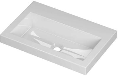 INK Roots Wastafel Porselein Zonder Kraangat - 600x400x60 mm - Glans Wit
