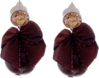 Behave - Oorstekers met strik en kristal - romantisch accent - chic