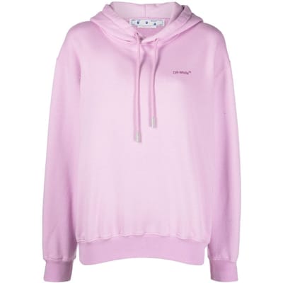 Gebroken witte Diag lila paarse hoodie met normale pasvorm