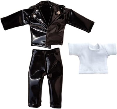 Set van 3 Delige Kleding voor 11cm Poppen - Jas, T-shirt en Broek Set voor 1/12 BJD