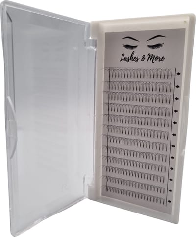 Lashes&More - 3D "Try out set" (13 trays) - Pre-Made Volume Fans - 8mm-14mm  0.07 D krul - wimperextensions - nepwimpers