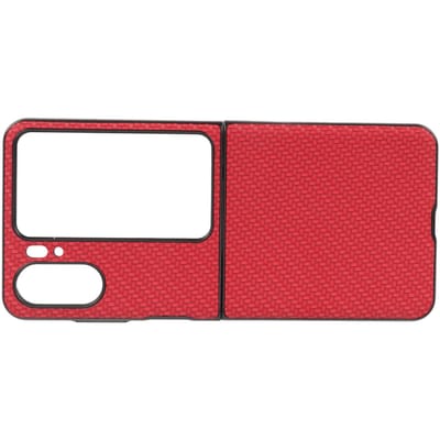 Koolstofvezel Textuur Klaptelefoon Beschermhoes Mobiele Telefoon Beschermhoes voor Oppo Find N2 Flip rood