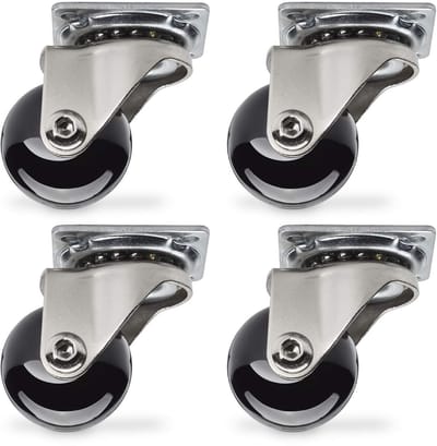 SOTECH 4 stuks Zwenkwiel Swift, zwart, diameter: 35 mm, zonder vastzetter, belastbaar tot 35 kg