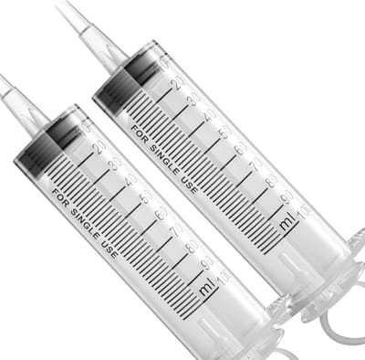 Injectiespuit - 2 stuks - Doseerspuit - plastic - Spuit - Spuiten - Injectiespuit zonder naald - 100 ml - Transparant