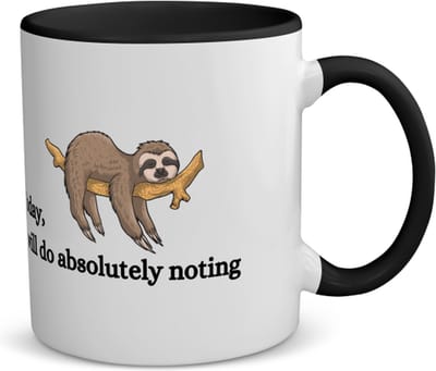 Akyol - today i will do absolutely nothing koffiemok - theemok - zwart - Quotes - mensen die houden van quotes en niks doen - ik ga lekker niks doen - quotes - verjaardagscadeau - verjaardag - cadeau - kado - geschenk - gift - 350 ML inhoud