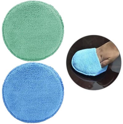 Dailygoods- Applicatorpads Premium Set van 2 - Microvezel Polijstspons - Krasvrij Gebruik - Herbruikbaar - Ideaal voor Lakverzegeling - Afmetingen 130 x 25 mm