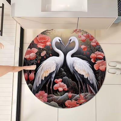 Nieuwe Chinese Stijl Spoelbak Vloermat Ronde Badkamer Vloermat Waterabsorberend en Vuilafstotend Badkamer Antislip Voetmat Voetmat 60*60cm