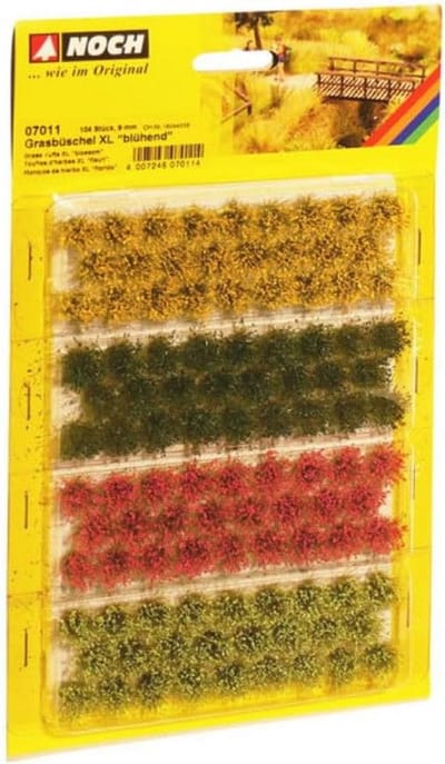 Grasbosjes voor modelspoorbanen en modelbouw, diverse kleuren
