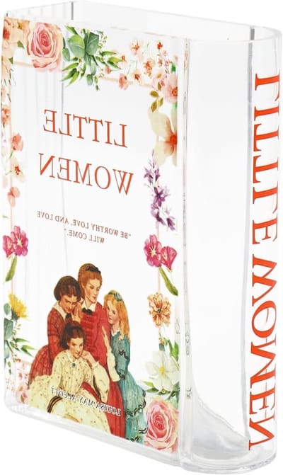 Boekvormige Glazen Vaas voor Bloemen, Ideaal voor Tulpen, Decoratie voor Woonkamer, Kantoor en Boekenkast
