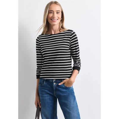 Shirt met 3/4-mouwen en een boothals