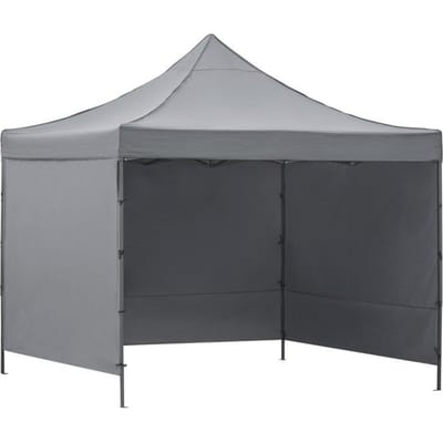 Springos Partytent - 300x300xcm - Hoogte Verstelbaar - PVC - Polyester - Harmonica- Frame - Grijs