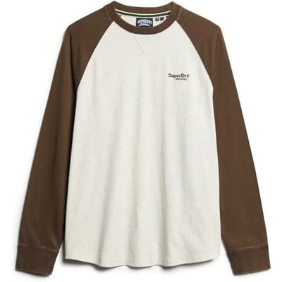 Superdry - Essential Baseballtop met logo en lange mouwen - Heren - Tops