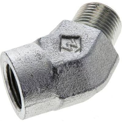 45°  L-Koppeling 3/8'' NPT Buitendraad X Binnendraad Staal 210bar