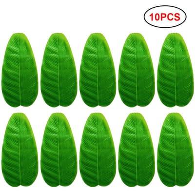 10 STUKS Kunstmatige Bananenbladeren Grote Tropische Bladeren Decoraties Feestartikelen groen