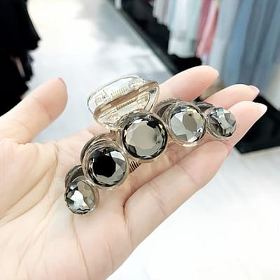 Dames Koreaanse Stijl Middelgrote Haar Klem Clip Elegante Zoete Strass Haarclip met Kristal Accenten, Waterdicht voor Douche, Valentijnsdag Cadeau, Sky B