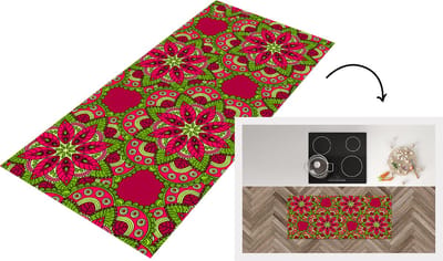 Keukenloper - Loper keuken - Hippie - Mandala - Bloemen - Design - 120x50 cm - Keukenloper vinyl