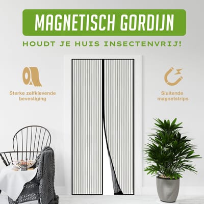 Magnetisch vliegengordijn - 210x90 cm - High Quality - Vliegengordijn met magneten - Magnetisch Deurgordijn - Vliegengordijn met magneetsluiting - Magnetisch hordeurgordijn - Inclusief Reparatiestickers - Horgordijnen - lamellenhor – Hordeur
