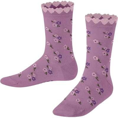 FALKE Ditsy Flowers gedessineerd katoen sokken kinderen roze - maat 27-30