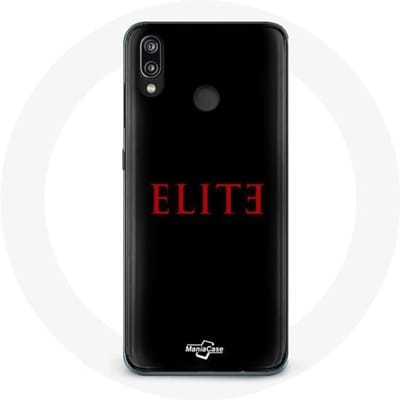 Hoesje - Huawei - P20 Lite Elite - Rood Logo - Zwarte Achtergrond - Hard