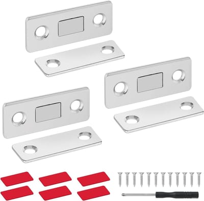 3 Stuks Ultra Dunne Deurmagnets, Zelfklevende Magneten voor Keuken- en Meubeldeuren, Sterke Sluitingen voor Lades en Kasten