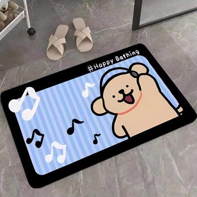 Schattige cartoon diatomeeën modder waterabsorberende vloermat badkamer antislip huishoudelijke voetmat toiletdeur snel drogende waterabsorberende vloermat 40*60cm